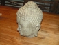Preview: Buddha Kopf, Steinguss, 50 oder 30cm Höhe, leicht - Hohlguss. Antikfinish