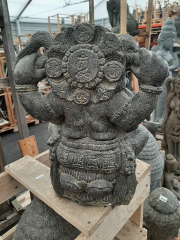 Ganesha sitzend, Steinguss, 40cm Höhe, Antikfinish