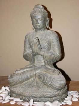 Buddha sitzend, Begrüßung - 45cm Höhe, Antikfinish