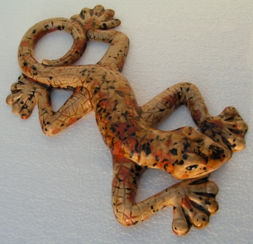 Keramik Gecko - Beige mit Effekten