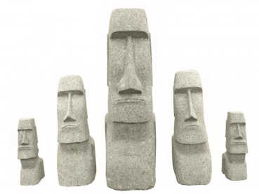 Moai Kopf, Basanit handgeschlagen, natur