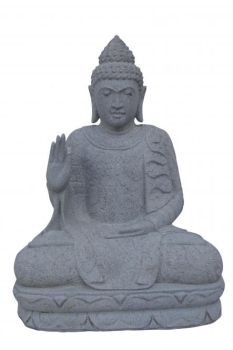 Buddha sitzend, Flussstein, handgearbeitet, 75 cm hoch