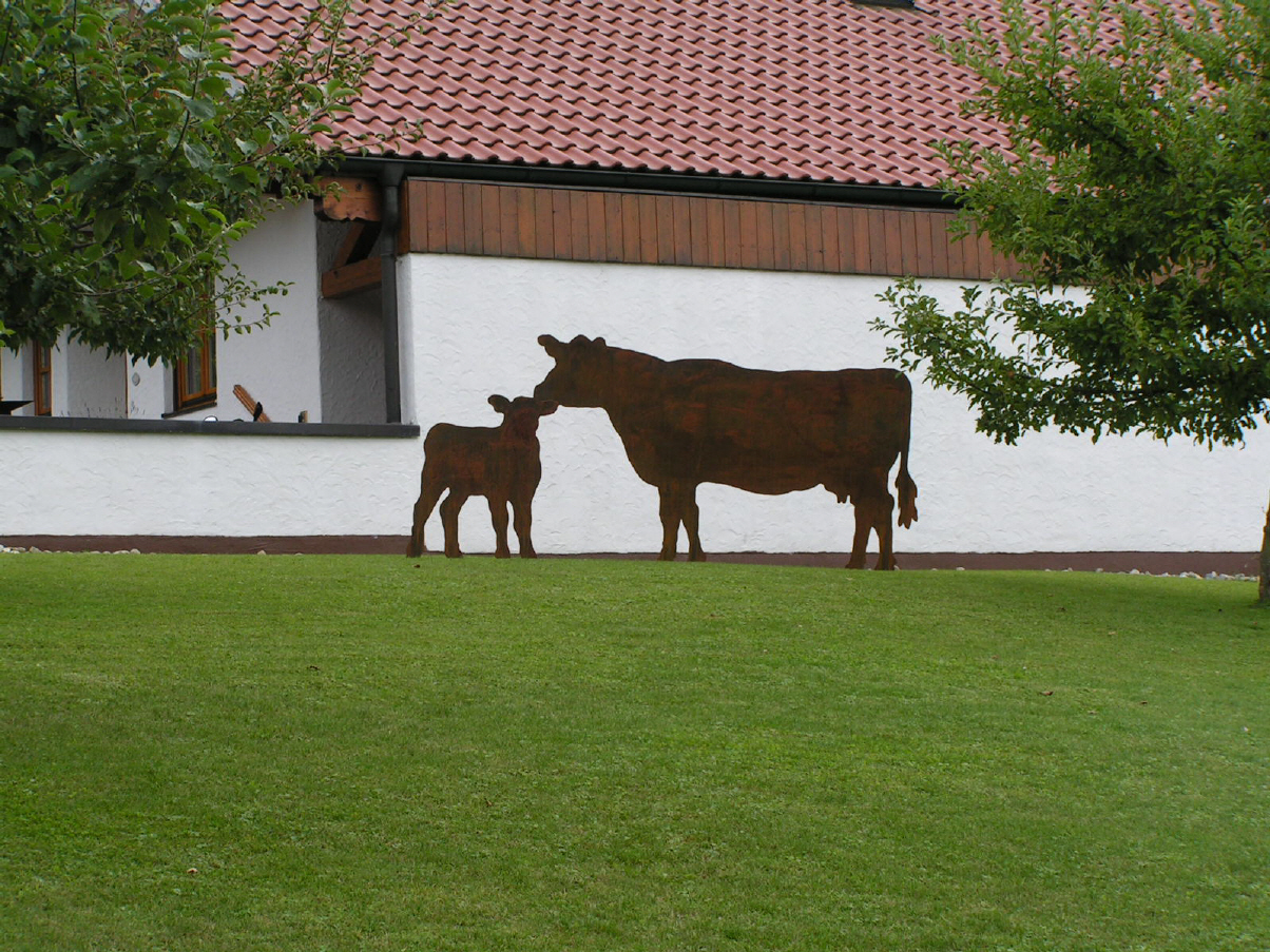 Kuh mit Kalb - Gartendekoration Hauner Steinfiguren Buddha uvm.