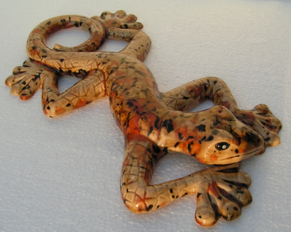 Keramik Gecko - Beige mit Effekten