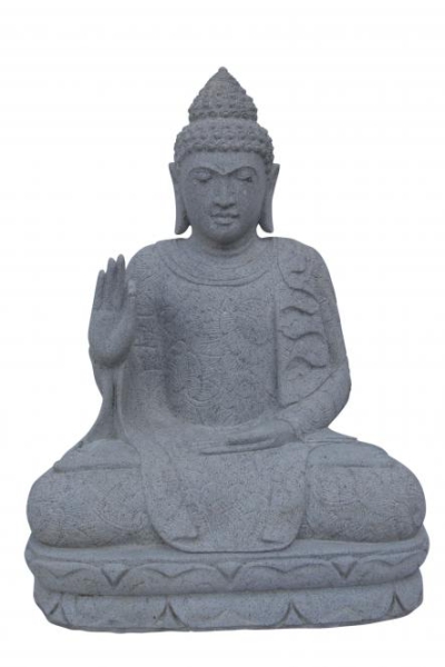 Buddha sitzend, Flussstein, handgearbeitet, 75 cm hoch